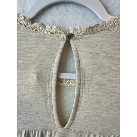 NWT Romantic Boho Sheer Mesh Crochet Lace Long Sleeve Blouse L Renaissance Fairy - Picture 6 of 11